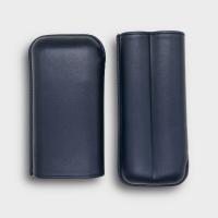 Recife Chesterfield Culture Space Blue Leather Cigar Case - 2 Cigar Capacity