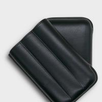 Recife Chesterfield Culture Black Dahlia Leather Cigar Case - 3 Cigar Capacity