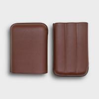 Recife Chesterfield Culture Hot Chocolate Leather Cigar Case - 3 Cigar Capacity