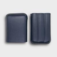 Recife Chesterfield Culture Space Blue Leather Cigar Case - 3 Cigar Capacity