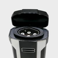 Eurojet 3 in 1 Torch Cigar Lighter with Punch and Rest - Black & Chrome