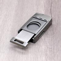 Winjet Angled 2 Jet Gas Lighter with 60 Ring Gauge Cigar Cutter - Matte Grey