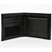 Black & Brown Leather Wallet with Coin Holder
