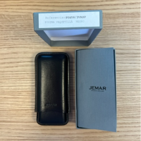 Jemar Leather Cigar Case - Corona - 3 Finger -  Black
