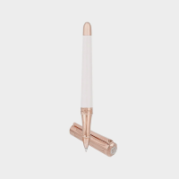 ST Dupont Rollerball Pen - Liberté - White Lacquer & Rose Gold Trim