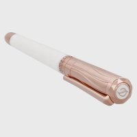 ST Dupont Rollerball Pen - Liberté - White Lacquer & Rose Gold Trim
