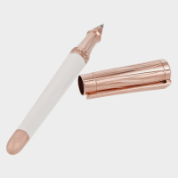 ST Dupont Rollerball Pen - Liberté - White Lacquer & Rose Gold Trim