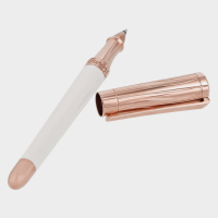 ST Dupont Rollerball Pen - Libert? - White Lacquer & Rose Gold Trim