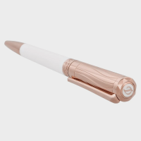 ST Dupont Ballpoint Pen - Liberté - White Lacquer & Rose Gold Trim