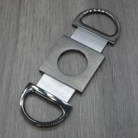 Davidoff Double Blade Cigar Cutter - Stainless Steel Brushed Anthracite