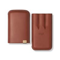Davidoff XL-3 Leather Cigar Case - 3 Cigars RG 60 - Brown & Gold
