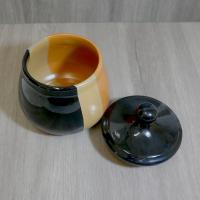 Tricoloured Glazed Ceramic Tobacco Jar With Rubber Sealed Lid