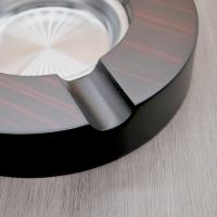 Round Ebony Matte Cigar Ashtray - 4 Rest
