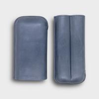 Recife Chicago Blue Label Leather Cigar Case - 2 Cigar Capacity