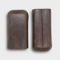 Recife Chicago Bourbon Leather Cigar Case - 2 Cigar Capacity