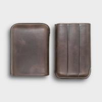 Recife Chicago Bourbon Leather Cigar Case - 3 Cigar Capacity