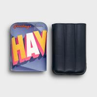 Recife Greetings From Havana Space Blue Leather Cigar Case - 3 Cigar Capacity