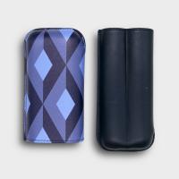 Recife Urbaine Space Blue Leather Cigar Case - 2 Cigar Capacity