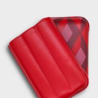Recife Urbaine Poppy Red Leather Cigar Case - 3 Cigar Capacity
