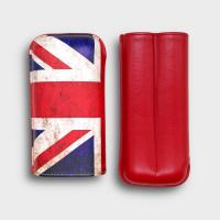 Recife Special Edition Union Jack Flag Base Poppy Red Cigar Case - 2 Cigar Capacity
