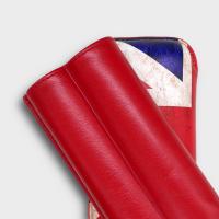 Recife Special Edition Union Jack Flag Base Poppy Red Cigar Case - 2 Cigar Capacity