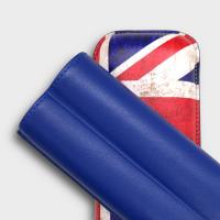 Recife Special Edition Union Jack Flag Base Blue Sea Cigar Case - 2 Cigar Capacity