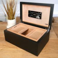 Adorini Torino Black Grande Deluxe Cigar Humidor - 150 Cigar Capacity (ADO178)