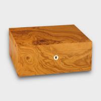 Adorini Salento Olive Burl Medium Deluxe Cigar Humidor - 75 Cigar Capacity (ADO204)
