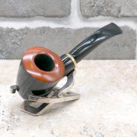 Aldo Morelli Fiorita Black 514 Smooth 9mm Filter Bent Fishtail Pipe (AMF120)