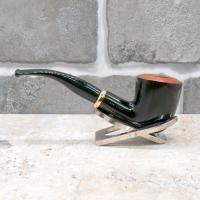 Aldo Morelli Fiorita Black 514 Smooth 9mm Filter Bent Fishtail Pipe (AMF120)