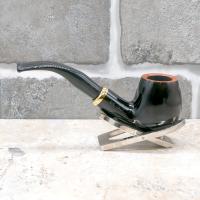 Aldo Morelli Fiorita Black 515 Smooth 9mm Filter Bent Fishtail Pipe (AMF121)