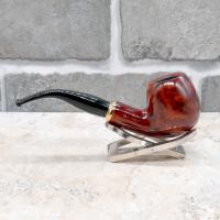 Aldo Morelli Fiorita Cherry 491 Smooth 9mm Filter Bent Fishtail Pipe (AMF122)