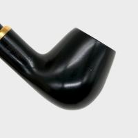 Aldo Morelli Fiorita Black 512 Smooth 9mm Filter Bent Fishtail Pipe (AMF179)