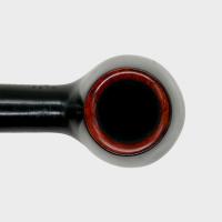 Aldo Morelli Fiorita Black 512 Smooth 9mm Filter Bent Fishtail Pipe (AMF179)