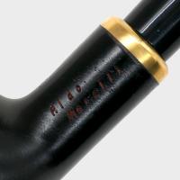 Aldo Morelli Fiorita Black 512 Smooth 9mm Filter Bent Fishtail Pipe (AMF179)