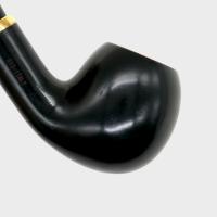 Aldo Morelli Fiorita Black 515 Smooth 9mm Filter Bent Fishtail Pipe (AMF182)