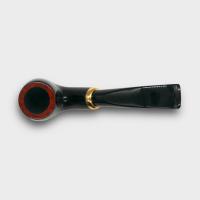 Aldo Morelli Fiorita Black 511 Smooth 9mm Filter Bent Fishtail Pipe (AMF184)