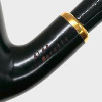 Aldo Morelli Fiorita Black 510 Smooth 9mm Filter Bent Fishtail Pipe (AMF189)
