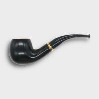 Aldo Morelli Fiorita Black 515 Smooth 9mm Filter Bent Fishtail Pipe (AMF197)