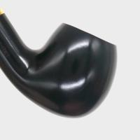 Aldo Morelli Fiorita Black 515 Smooth 9mm Filter Bent Fishtail Pipe (AMF203)