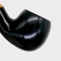 Aldo Morelli Fiorita Black 515 Smooth 9mm Filter Bent Fishtail Pipe (AMF205)