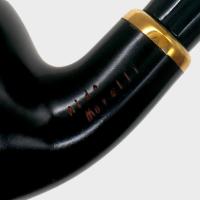 Aldo Morelli Fiorita Black 515 Smooth 9mm Filter Bent Fishtail Pipe (AMF205)