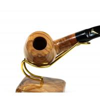 Tommaso Spanu Olivastro Olivewood Bent Fishtail Pipe And Stand (ART235)