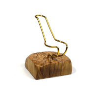 Tommaso Spanu Olivastro Olivewood Straight Fishtail Pipe And Stand (ART241)