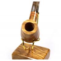 Tommaso Spanu Olivastro Olivewood Straight Fishtail Pipe And Stand (ART245)