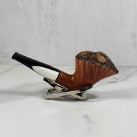 Ariberto Paronelli Part Rustic Meerschaum Inserts Fishtail Pipe (ART280)