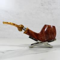 Ardor Giove Apple Amber Acrylic Pennellessa Mouthpiece Fishtail Pipe (ART329)