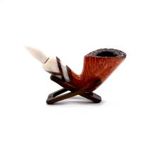 Ariberto Paronelli Half Rustic Intarsio Fishtail Pipe (ART648)