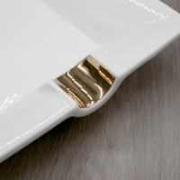 Tycoon 2 Position Cigar Ashtray - White & Copper