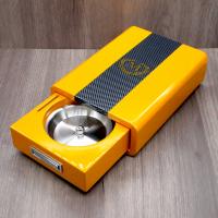 Myon High Lacquered Draw Ashtray Set - Carbon Fibre Finish - Yellow